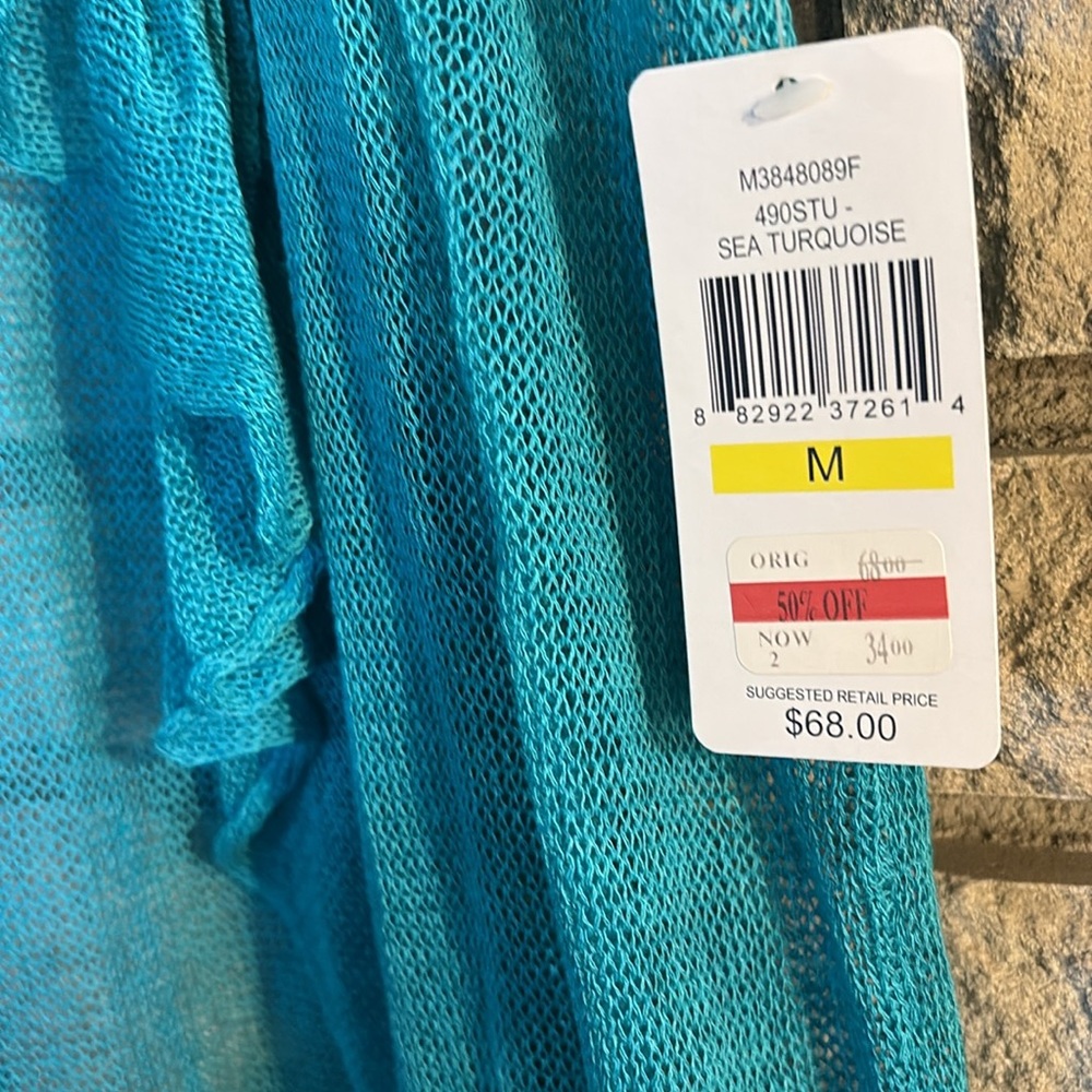 Turquoise Ruffled Cardigan - Picture 3 of 8
